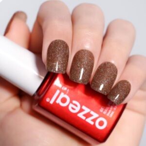 Ozzeal Brown Iridescent Glitter Gel Natalie Sparkle Nail Polish